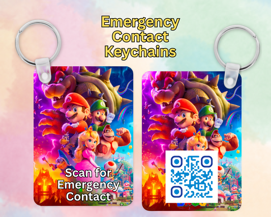 Emergency Contact Keychains, Great addition for children safety, Cartoon Design