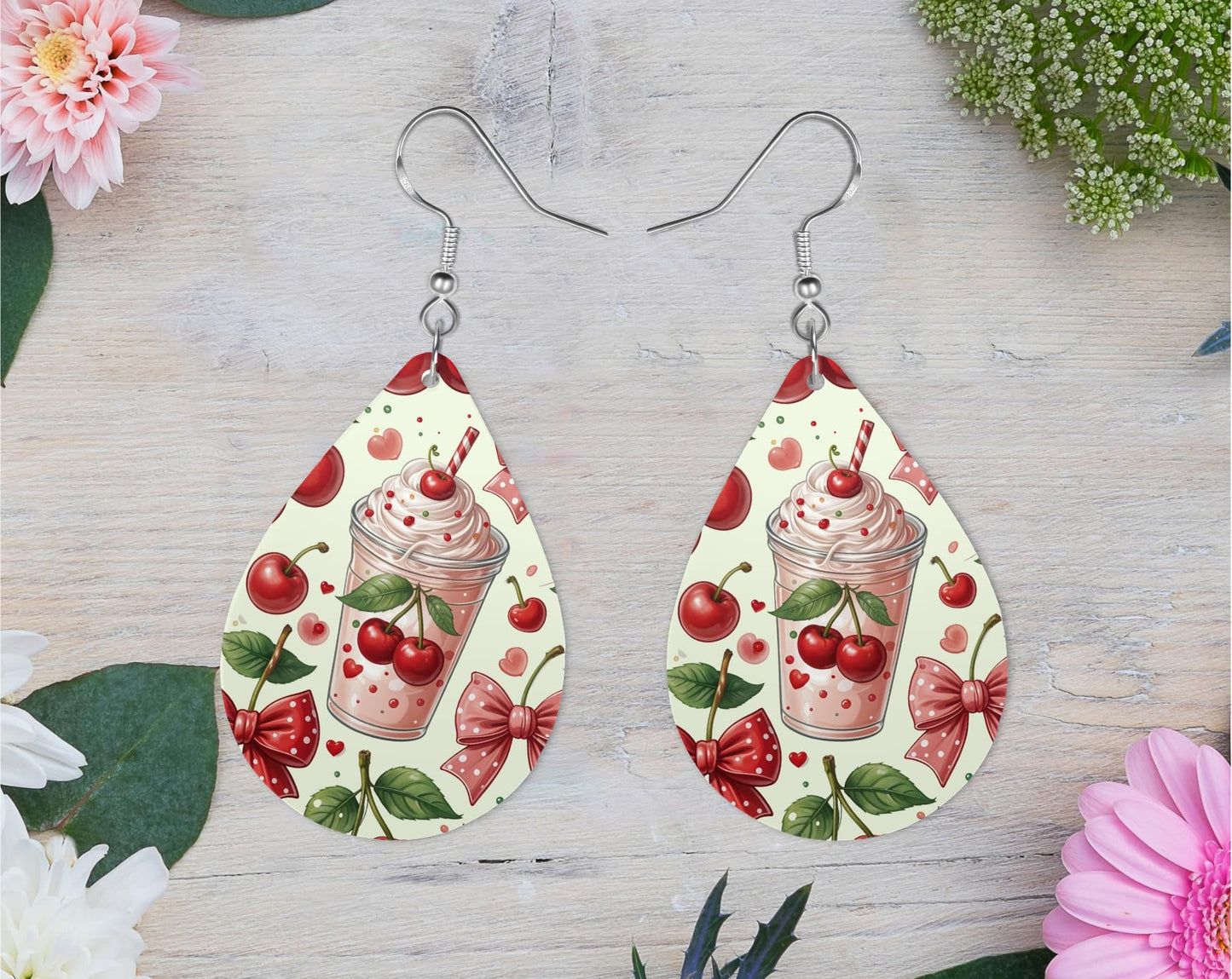 Cherry Cup Teardrop Earrings