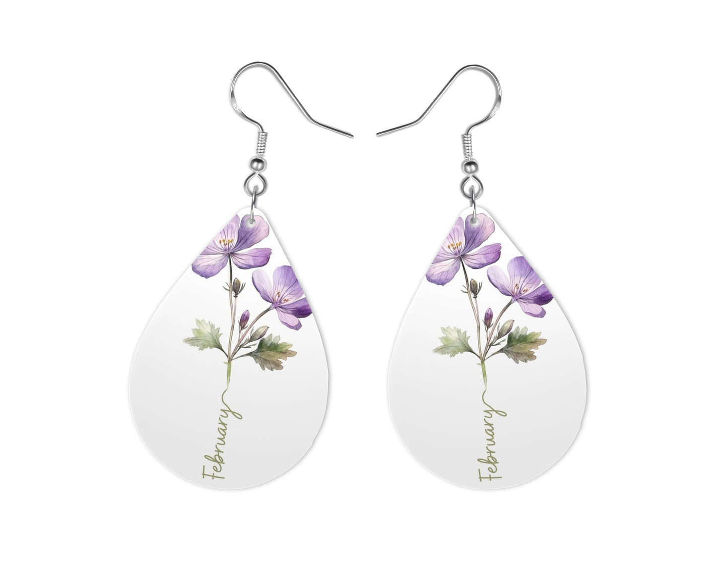 February Birth Month Earrings